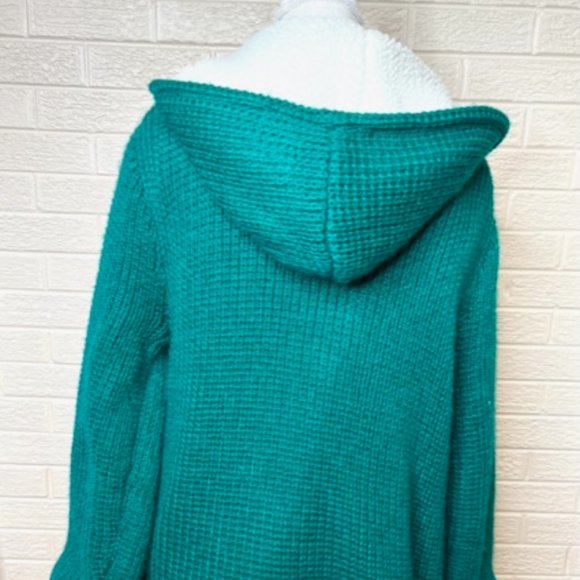 Green Knit Jacket with Fleece Lining - Picture 3 of 12